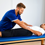 스포츠마사지사 자격증 취득 후 진로 - **Elite Sports Club Therapist:** "A professional sports massage therapist, fully clothed in a modest...