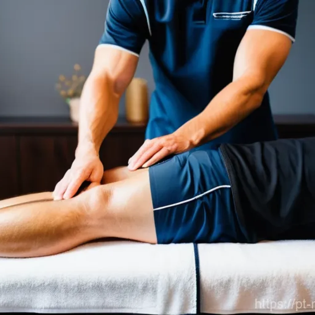 스포츠마사지사와 피로 회복 - **Prompt:** A highly detailed, realistic image of a professional sports massage therapist working on...